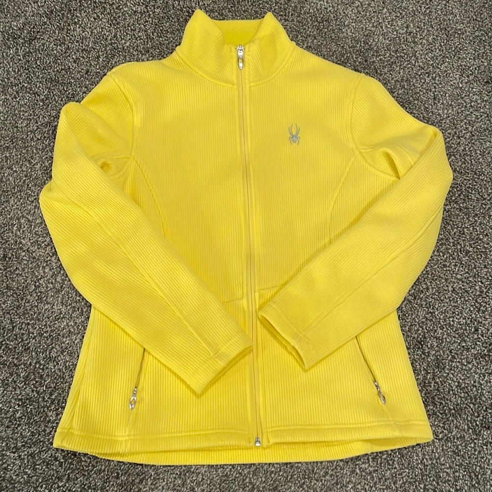 Women’s Yellow Spyder Full Zip Sweater